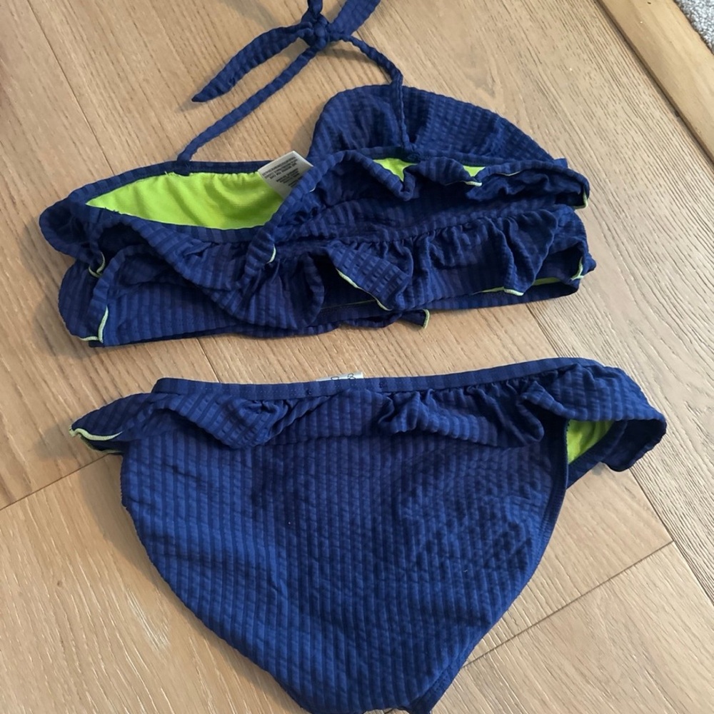 Jessica Simpson Navy Blue Ruffled Bikini Set - Picture 4 of 4